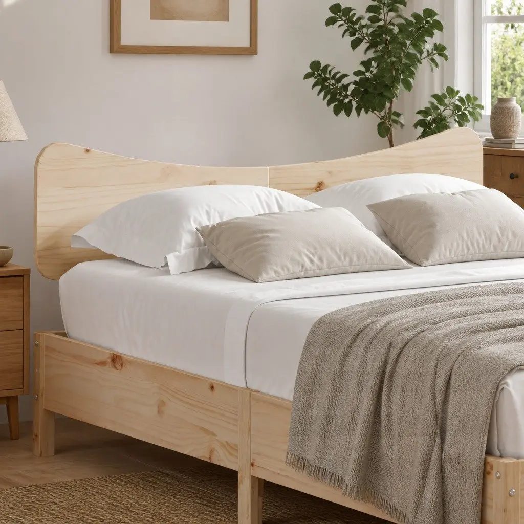 Wooden Headboard Brown 135 cm Solid Pine Wood Bedroom Bed Frame Back Support
