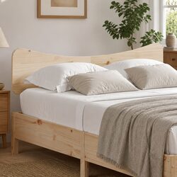 Solid Pine Wood Headboard 135 cm for Cozy Bedrooms