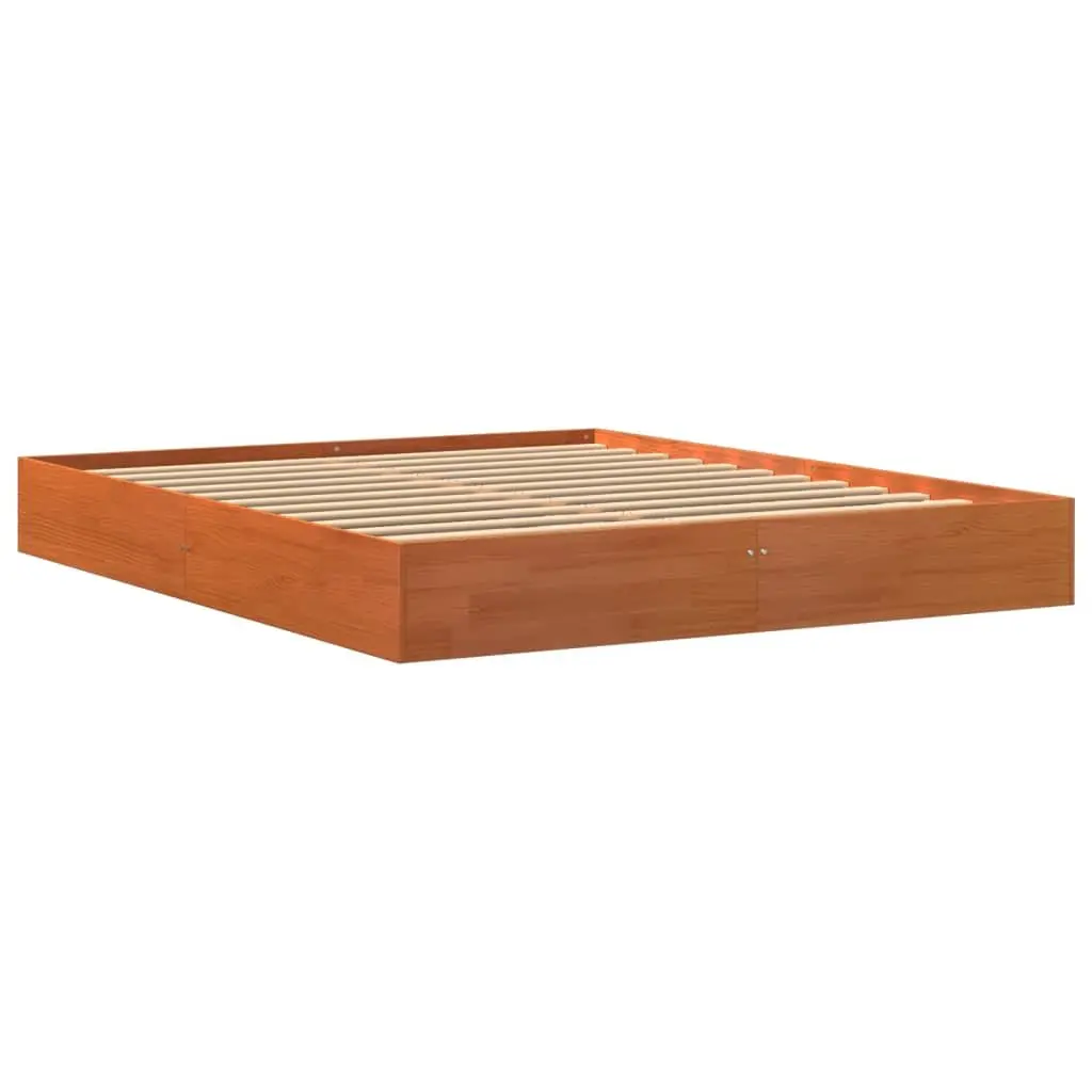 Solid Pine Wood Bed Frame Brown 150x200 cm Sturdy Construction for Bedroom Platform