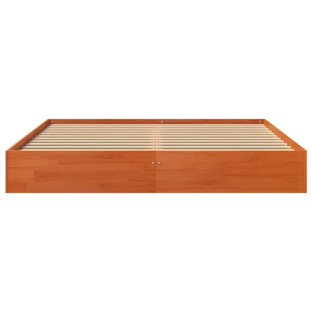 Solid Pine Wood Bed Frame Brown 150x200 cm Sturdy Construction for Bedroom Platform