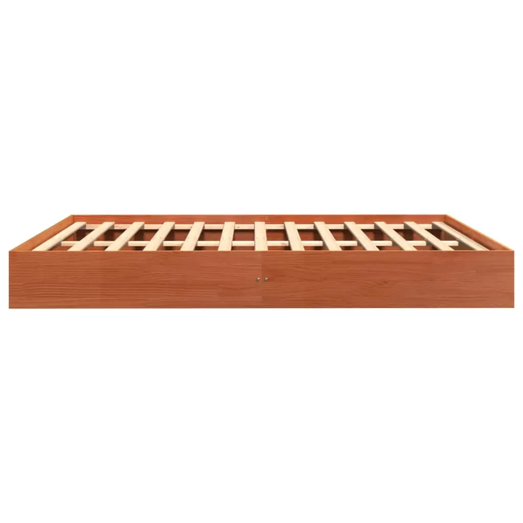 Solid Pine Wood Bed Frame Brown 150x200 cm Sturdy Construction for Bedroom Platform