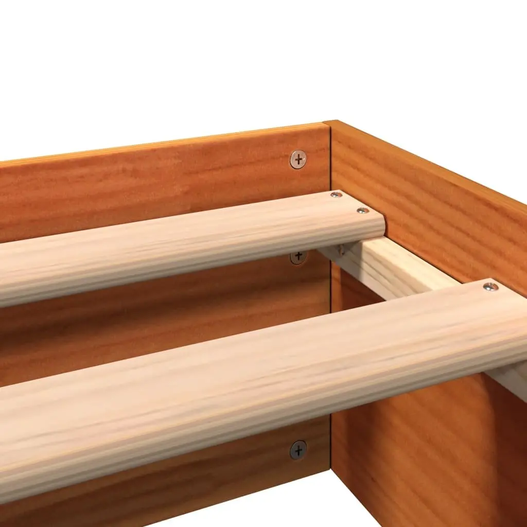 Solid Pine Wood Bed Frame Brown 150x200 cm Sturdy Construction for Bedroom Platform