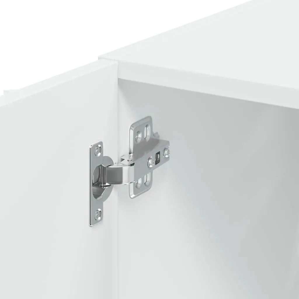 Wall Cabinet White Floating Storage Engineered Wood Hanging Shelves 30x42.5x40cm