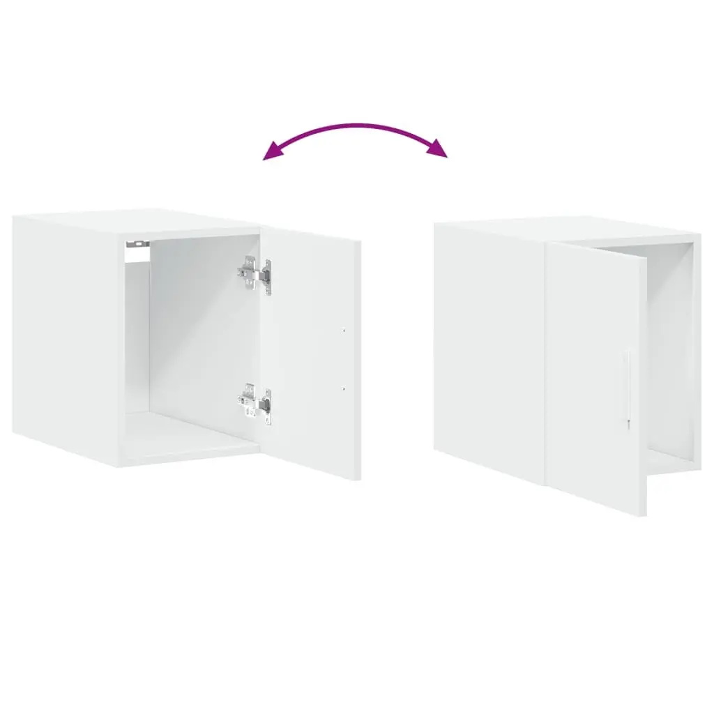 Wall Cabinet White Floating Storage Engineered Wood Hanging Shelves 30x42.5x40cm