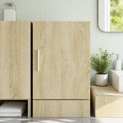 Floating Wall Cabinet in Brown Engineered Wood
