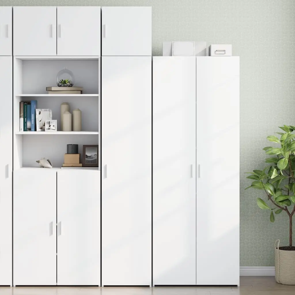 White Engineered Wood Wall Cabinet for Organized Living