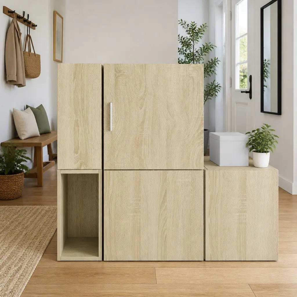 Wall Cabinet Brown Engineered Wood Floating Storage Hanging Sideboards