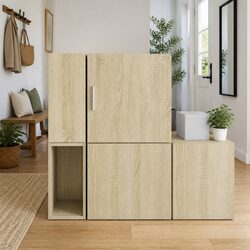 Floating Brown Wall Cabinet for Cozy Living Spaces