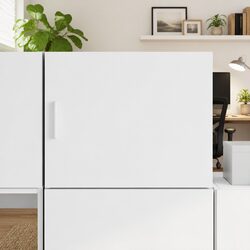 Floating White Wall Cabinet for Organized Living Spaces