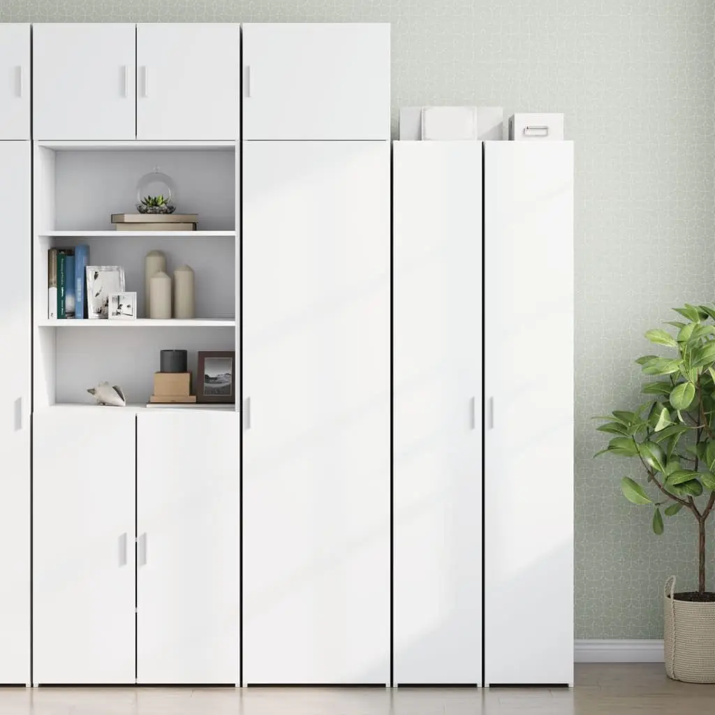 Floating White Wall Cabinet for Organized Living Spaces