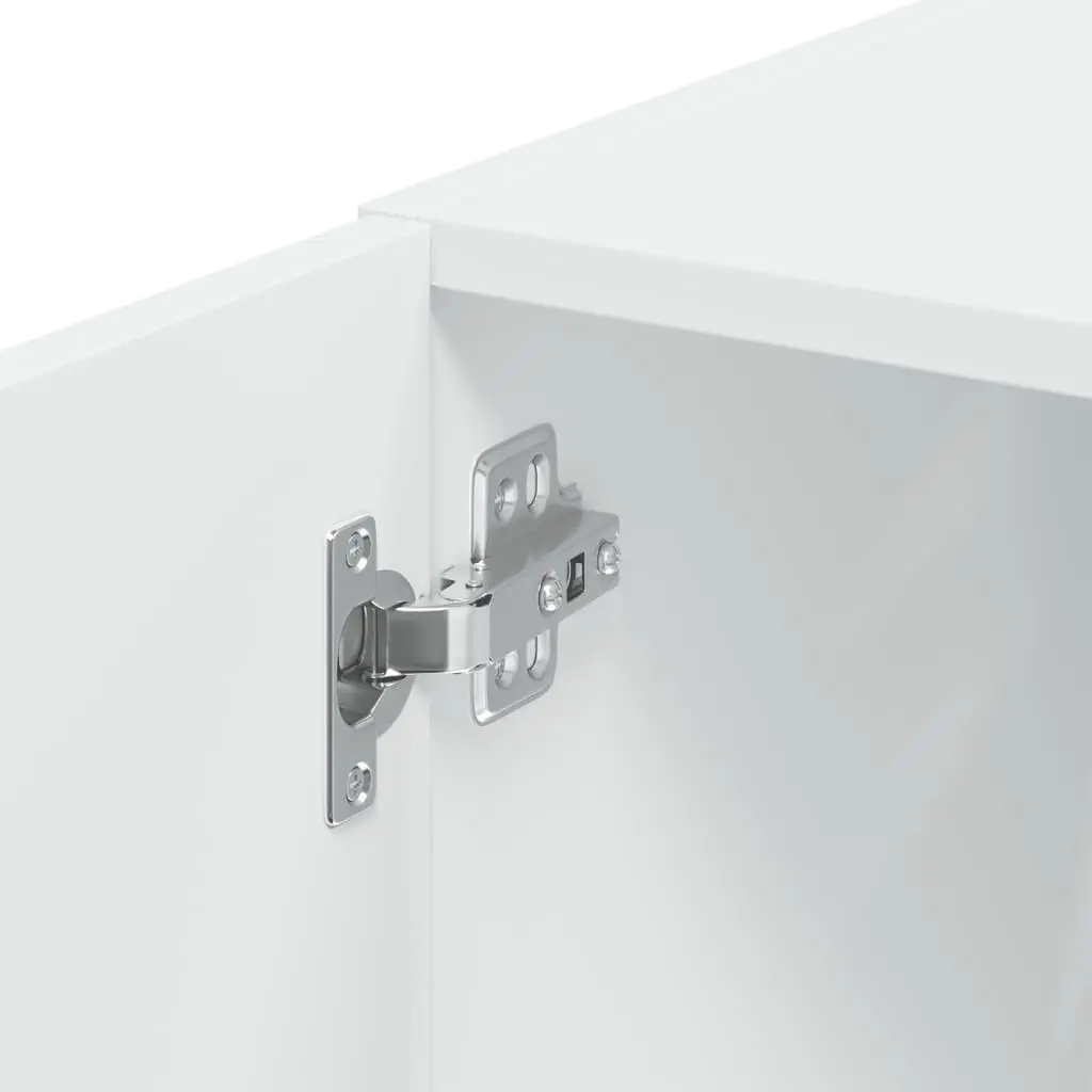 Floating White Wall Cabinet for Organized Living Spaces