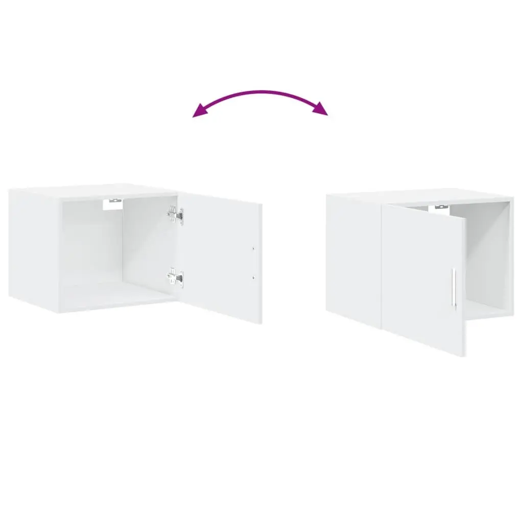 Floating White Wall Cabinet for Organized Living Spaces