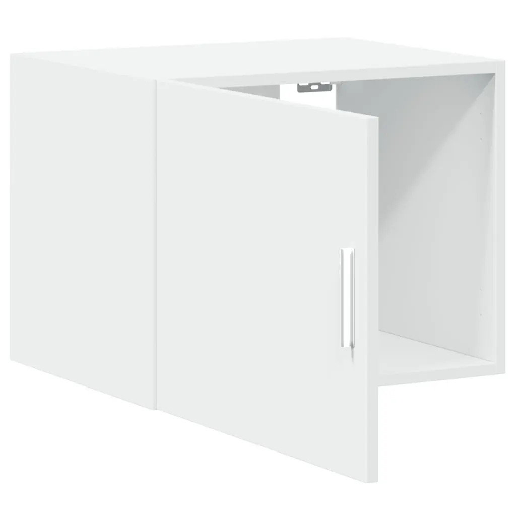 Floating White Wall Cabinet for Organized Living Spaces