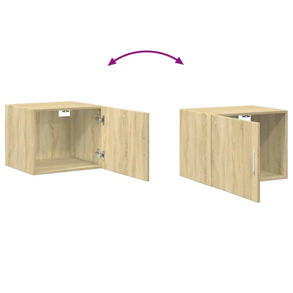 Wall Cabinet Brown Sonoma Oak Hanging Storage Floating Shelving Unit Home