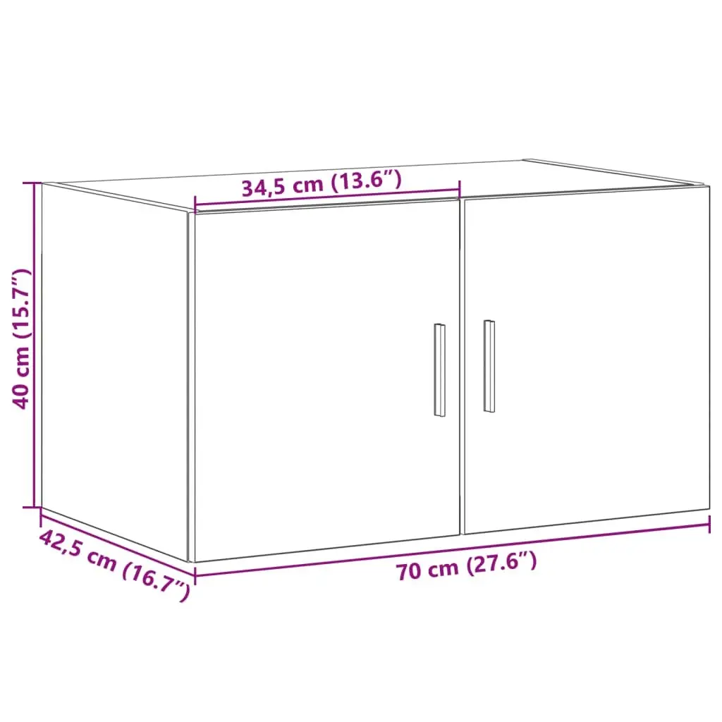 Sonoma Oak Brown Engineered Wood Wall Cabinet
