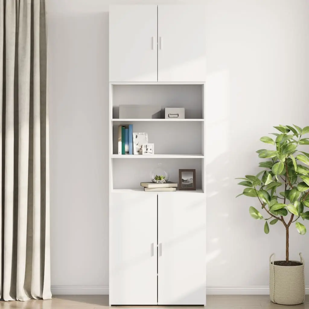 Wall Cabinet White Storage Furniture Engineered Wood Hanging Mounted Organizer