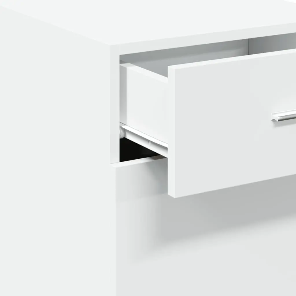 White Sideboard Storage Cabinet 40 x 42.5 x 93 cm Engineered Wood