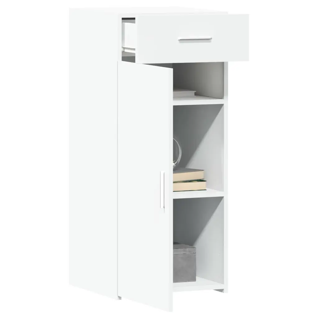 White Sideboard Storage Cabinet 40 x 42.5 x 93 cm Engineered Wood