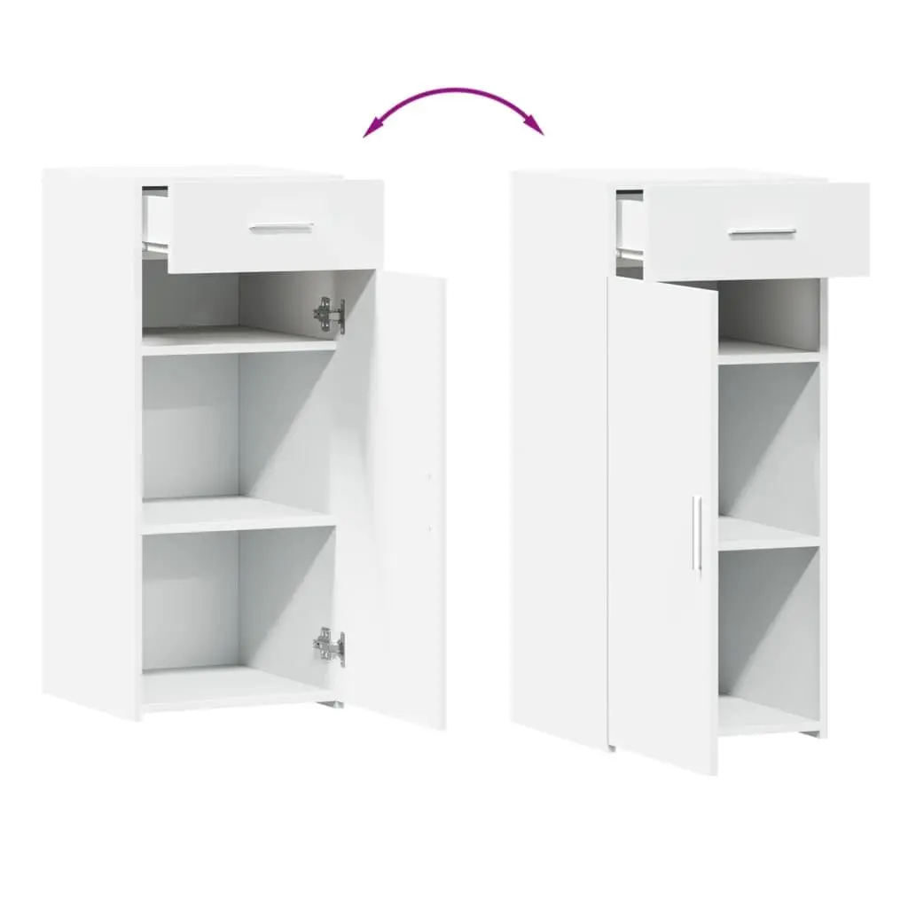 White Sideboard Storage Cabinet 40 x 42.5 x 93 cm Engineered Wood