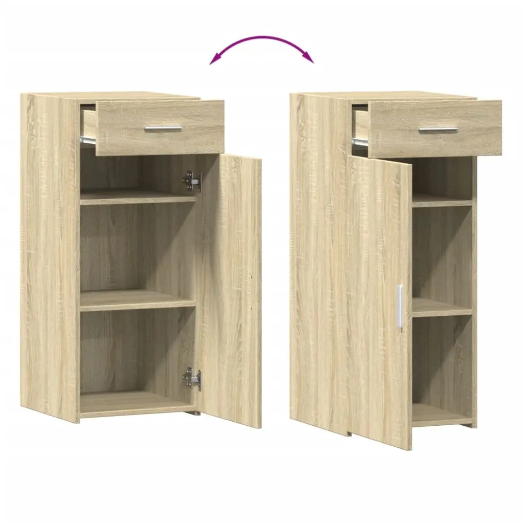 Sideboard Brown Engineered Wood Cabinet Storage Drawer Door Cupboard Furniture