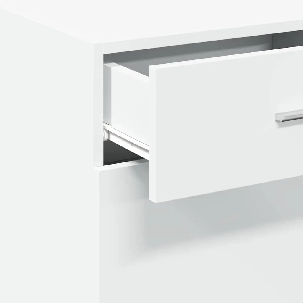 Engineered Wood Sideboard Storage Cabinet White with Drawer and Door 45 x 42.5 x 93 cm