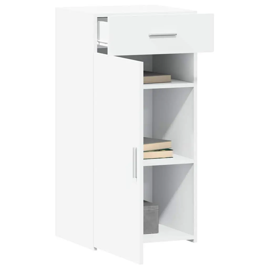 Engineered Wood Sideboard Storage Cabinet White with Drawer and Door 45 x 42.5 x 93 cm