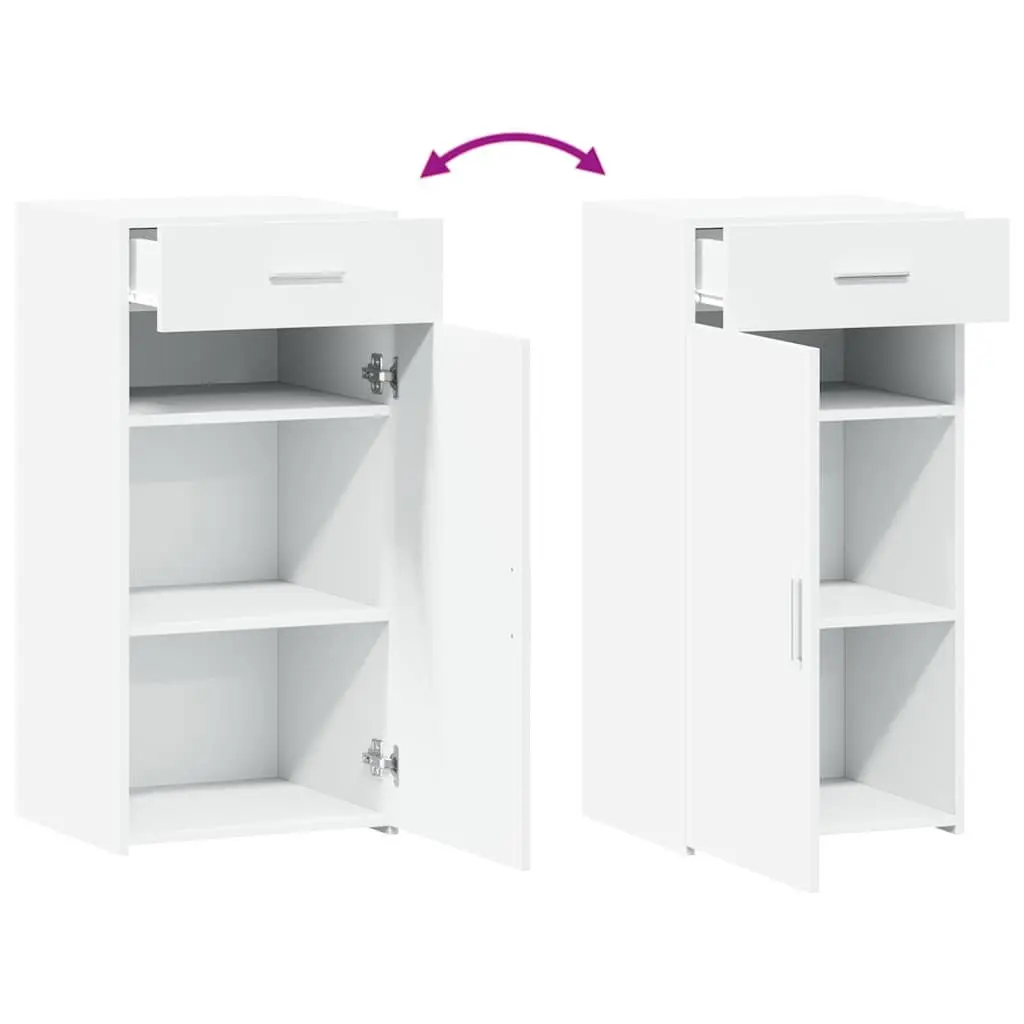 Engineered Wood Sideboard Storage Cabinet White with Drawer and Door 45 x 42.5 x 93 cm