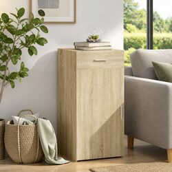 Brown Engineered Wood Sideboard with Cupboard and Drawer