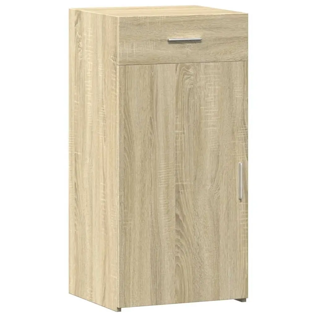 Brown Engineered Wood Sideboard with Cupboard and Drawer