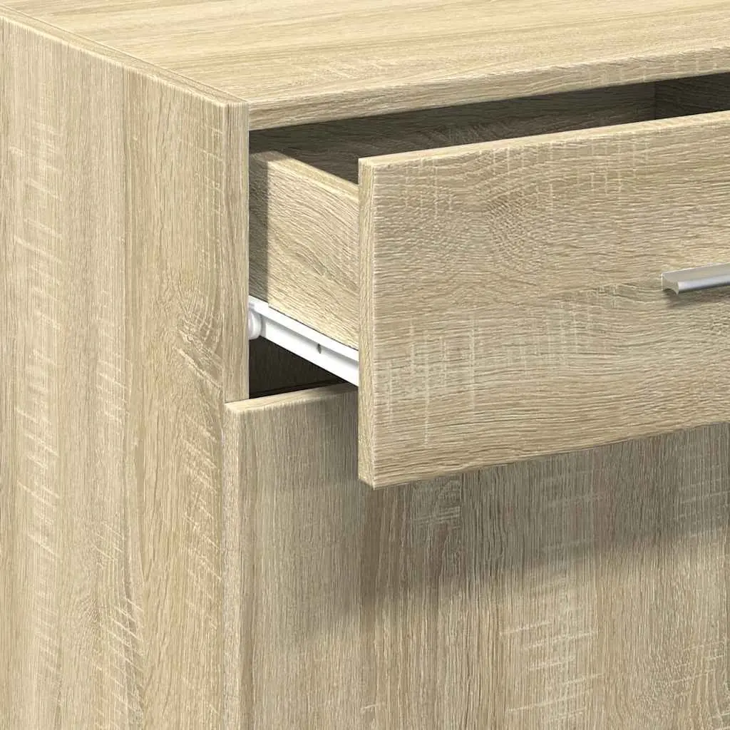 Brown Engineered Wood Sideboard with Cupboard and Drawer