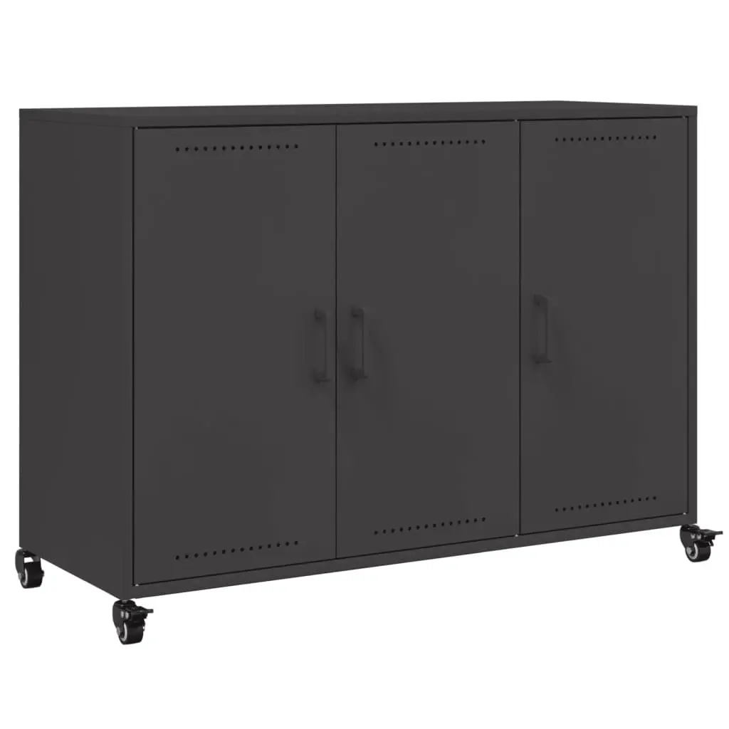 Black Sideboard with Wheels for Easy Storage