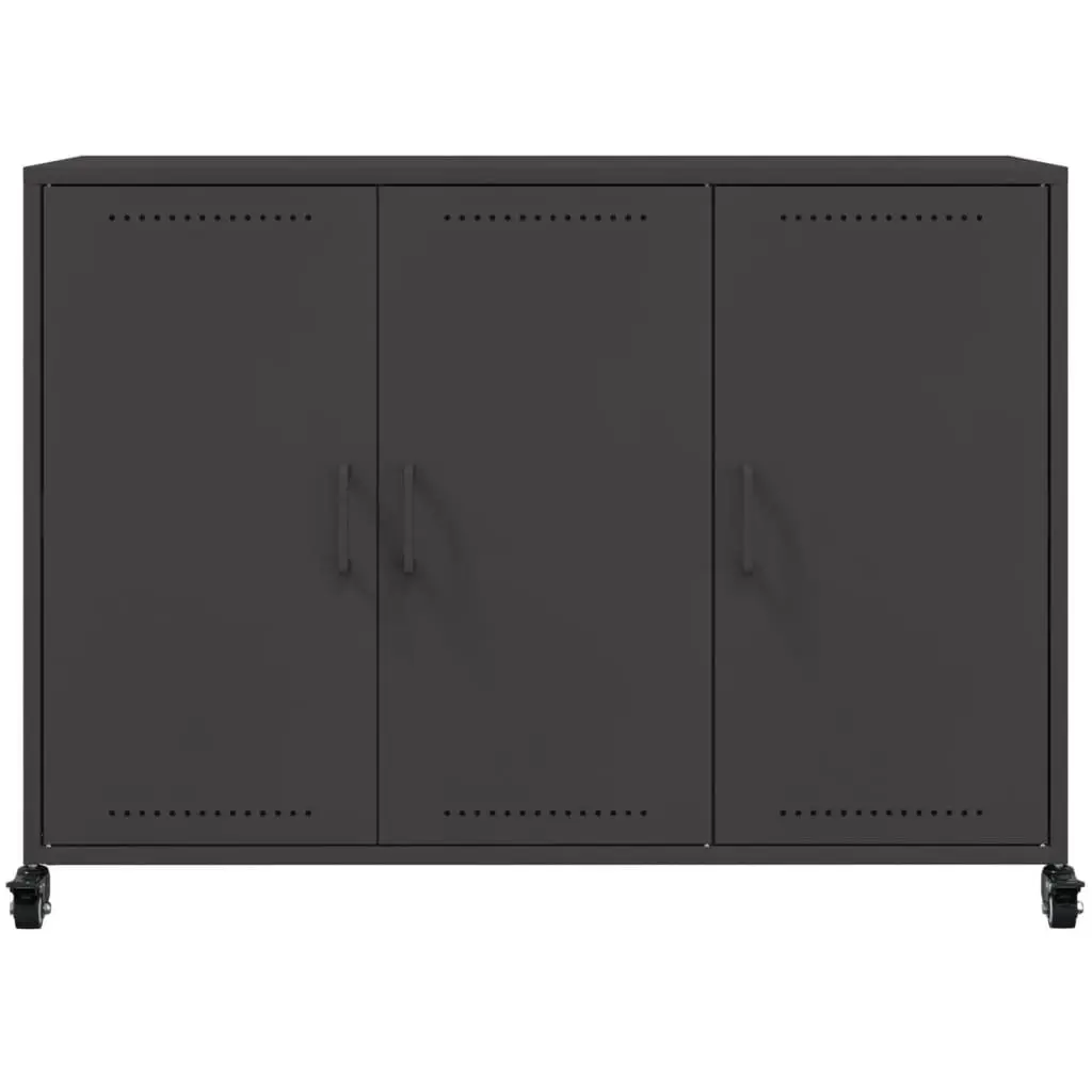 Black Sideboard with Wheels for Easy Storage
