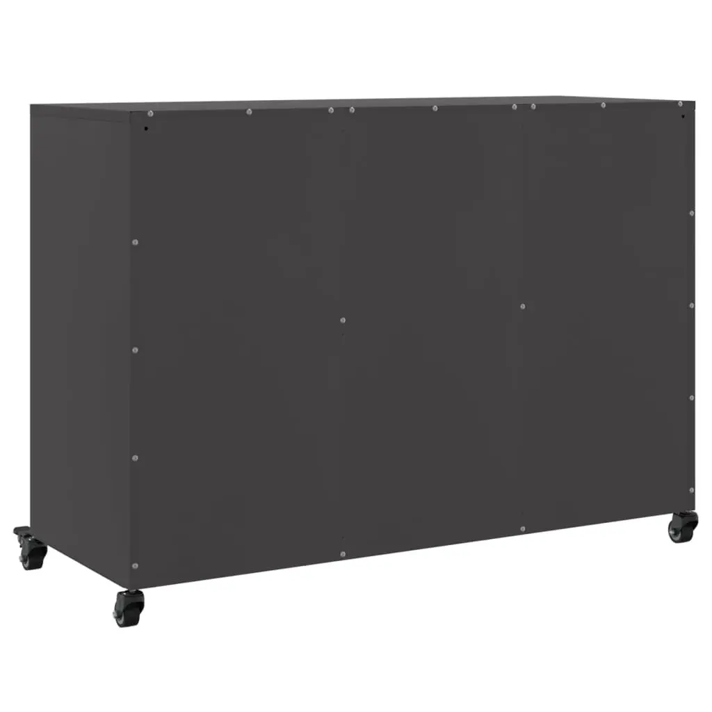 Black Sideboard with Wheels for Easy Storage