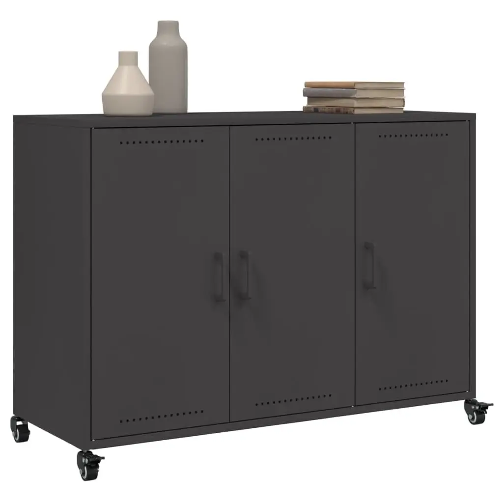 Black Sideboard with Wheels for Easy Storage