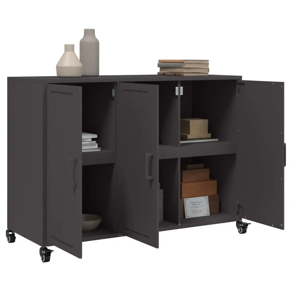 Black Sideboard with Wheels for Easy Storage