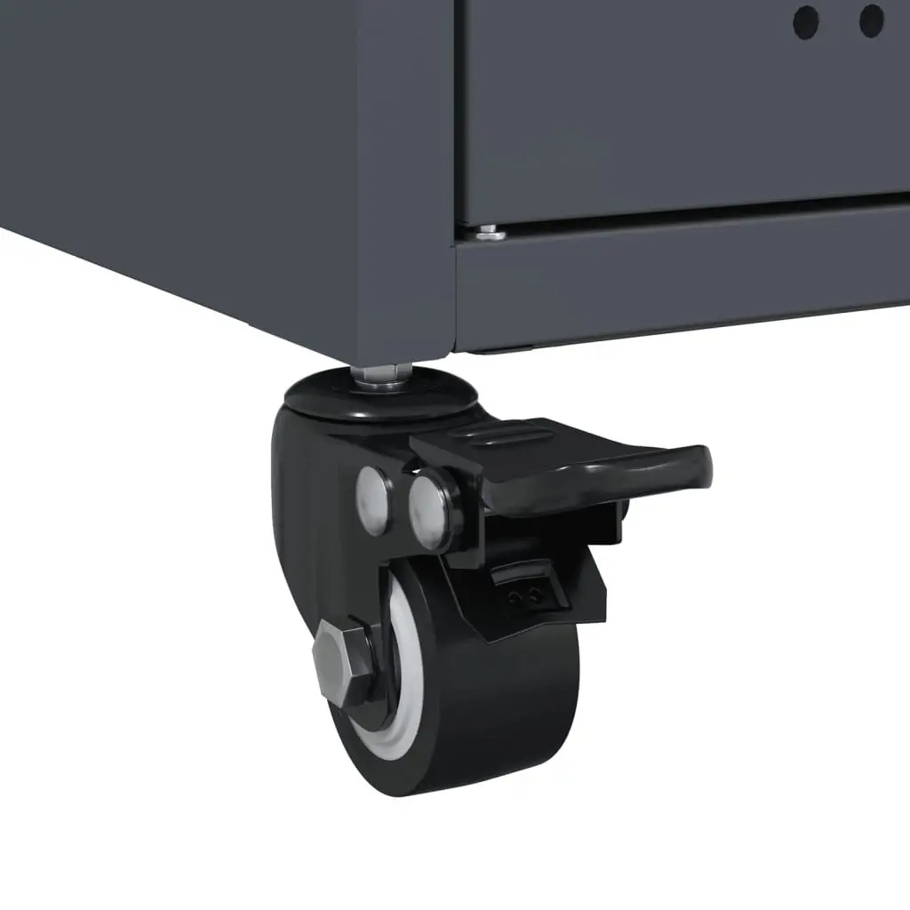 Anthracite Storage Sideboard with Wheels for Living Spaces