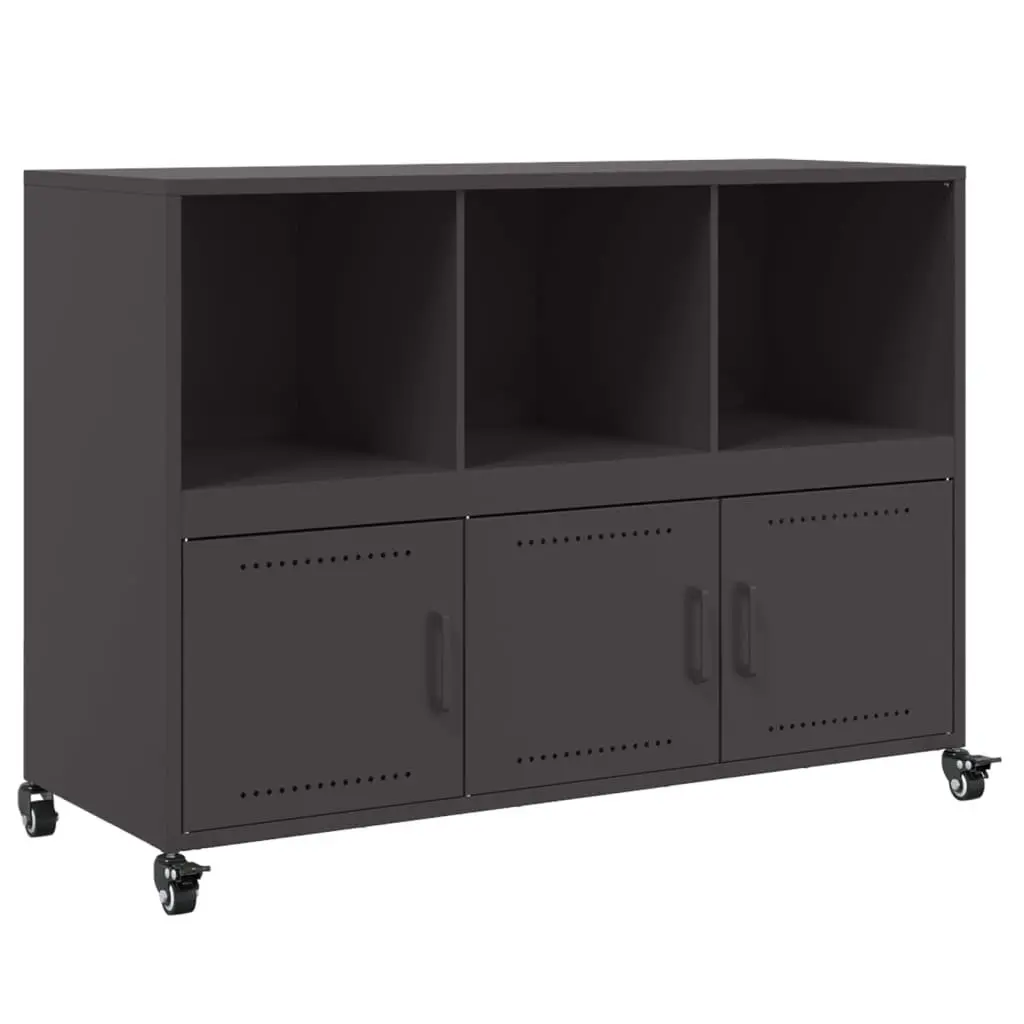 Black Sideboard Storage Cabinet on Wheels