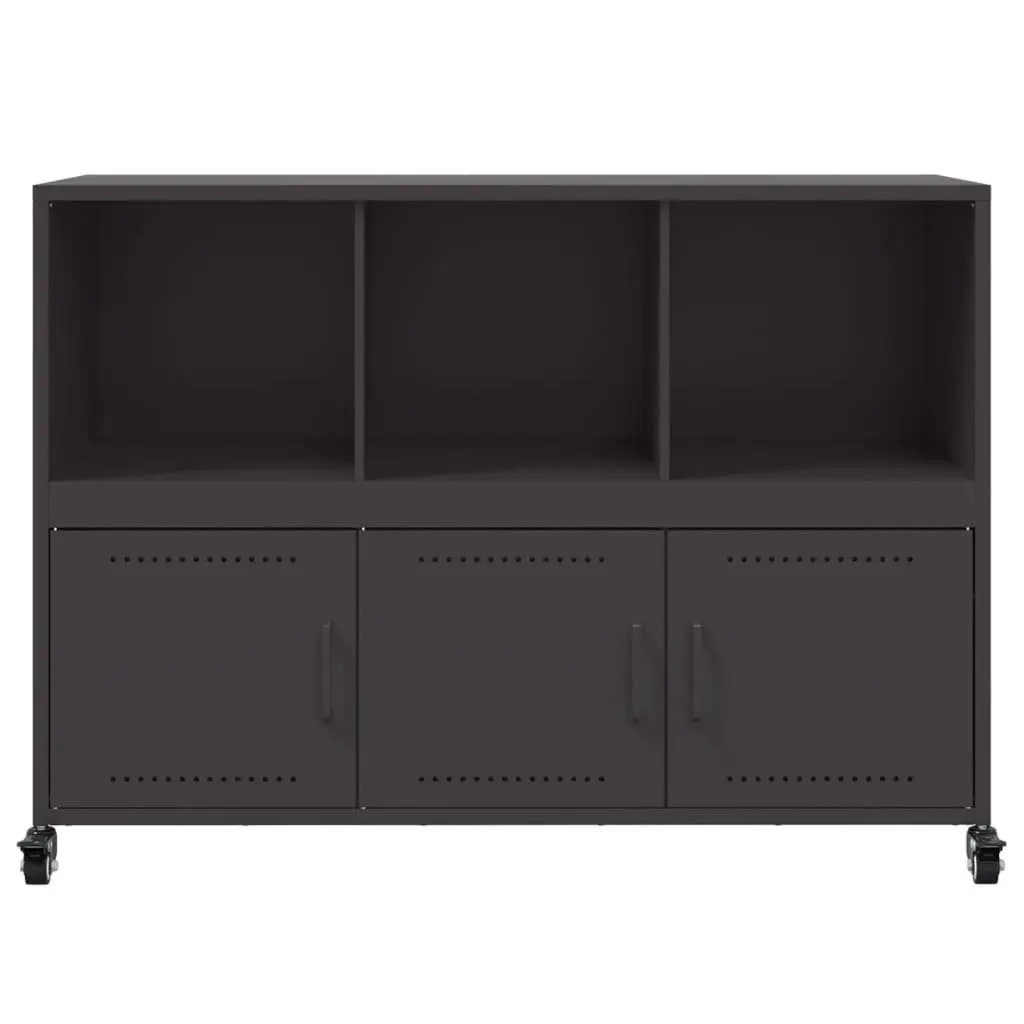 Black Sideboard Storage Cabinet on Wheels