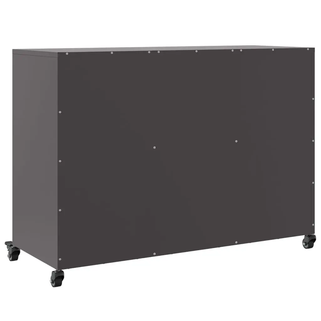 Black Sideboard Storage Cabinet on Wheels