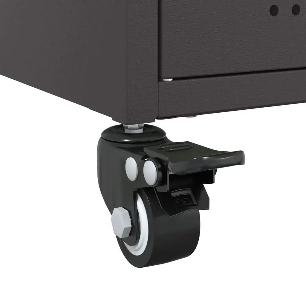 Black Sideboard Storage Cabinet on Wheels