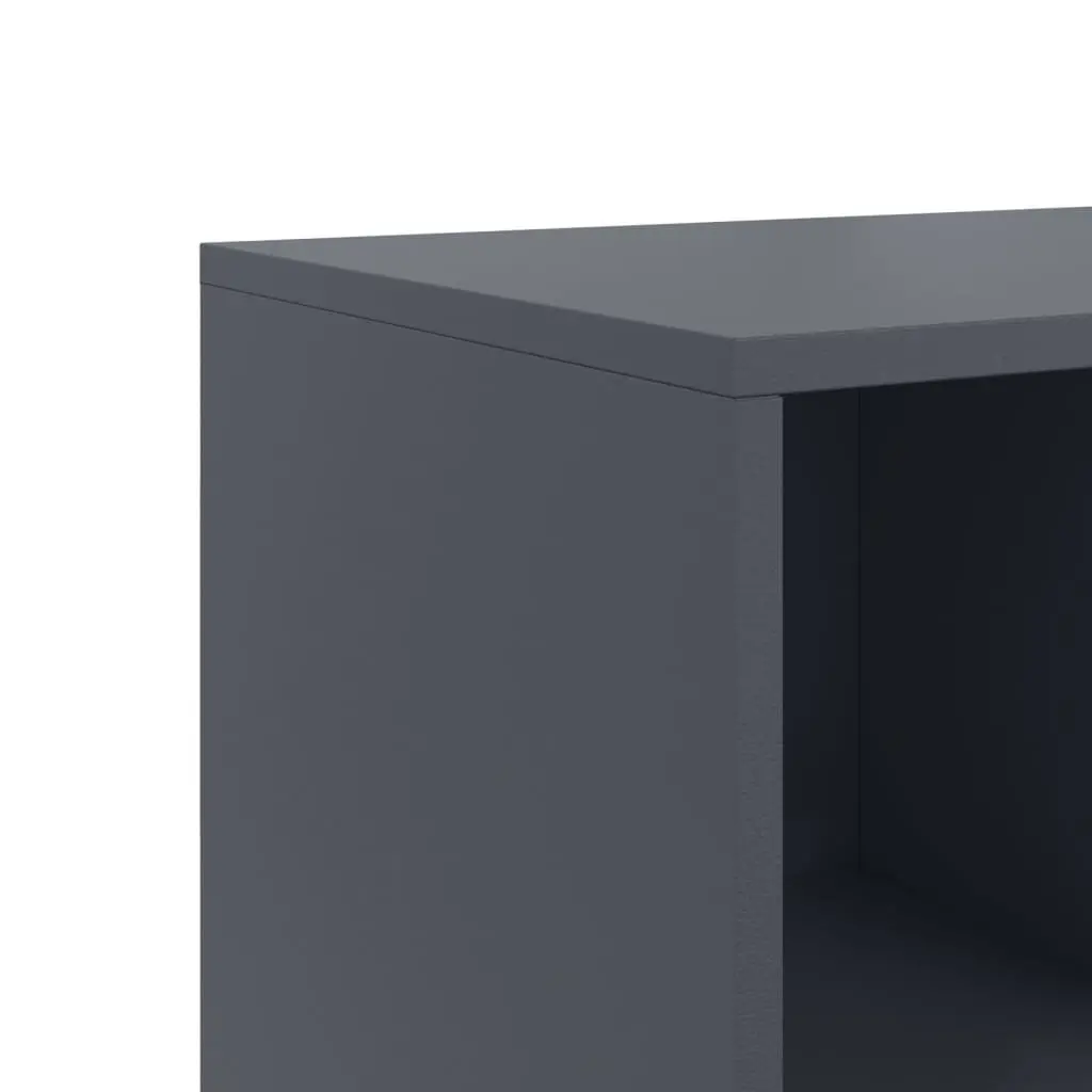 Sideboard Anthracite Storage Cabinet Steel Wheels Bedroom Living Room Furniture