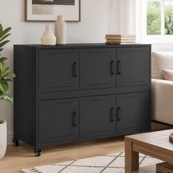 Elegant Black Sideboard Storage Cabinet 100.5x39x72 cm