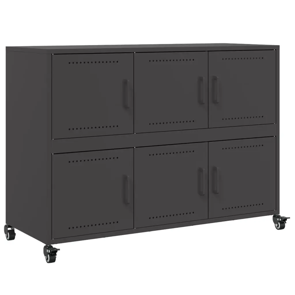 Black Sideboard Storage Cabinet 100.5x39x72 cm