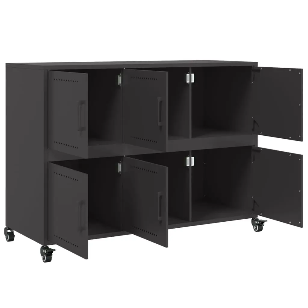 Black Sideboard Storage Cabinet 100.5x39x72 cm