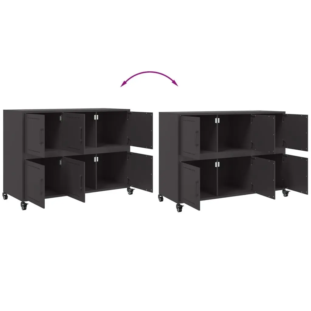 Black Sideboard Storage Cabinet 100.5x39x72 cm