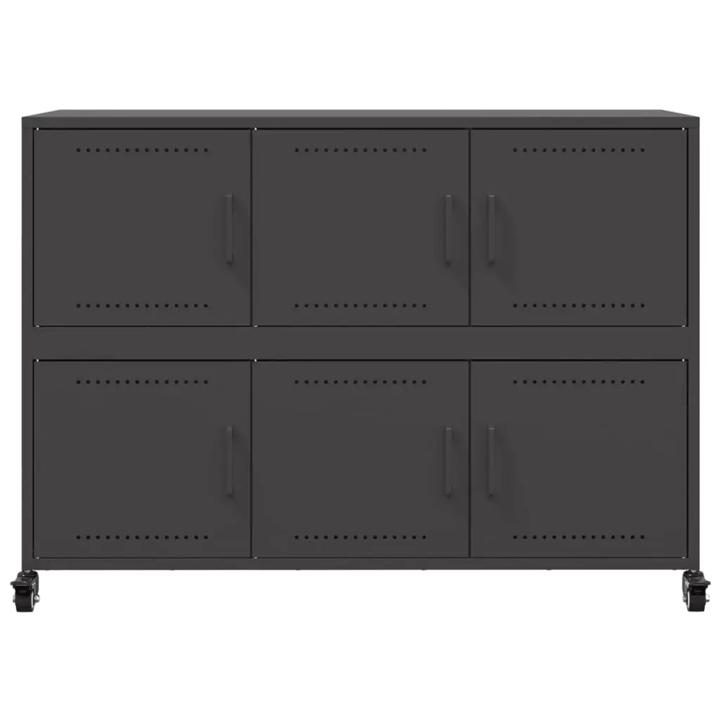 Black Sideboard Storage Cabinet 100.5x39x72 cm