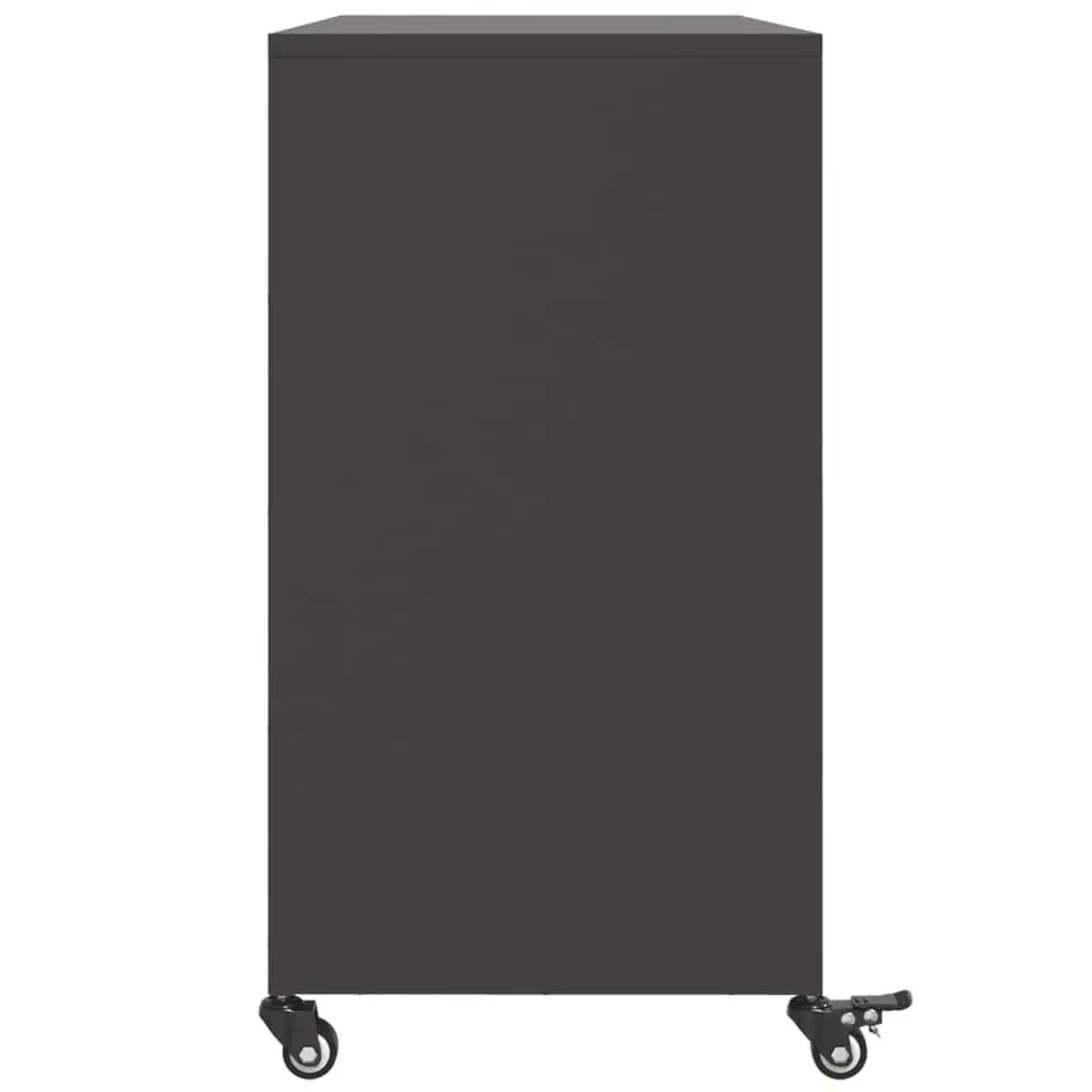 Black Sideboard Storage Cabinet 100.5x39x72 cm