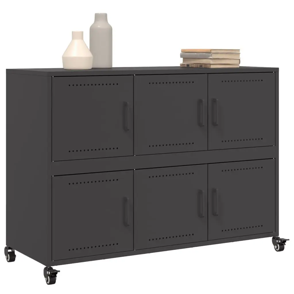 Black Sideboard Storage Cabinet 100.5x39x72 cm