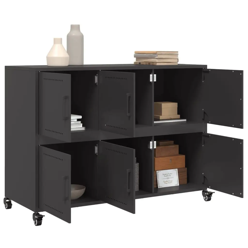 Black Sideboard Storage Cabinet 100.5x39x72 cm