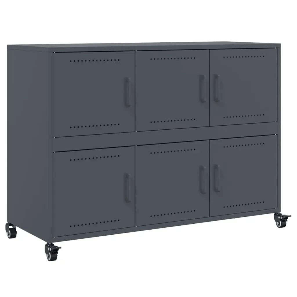 Anthracite Sideboard Storage Cabinet on Wheels
